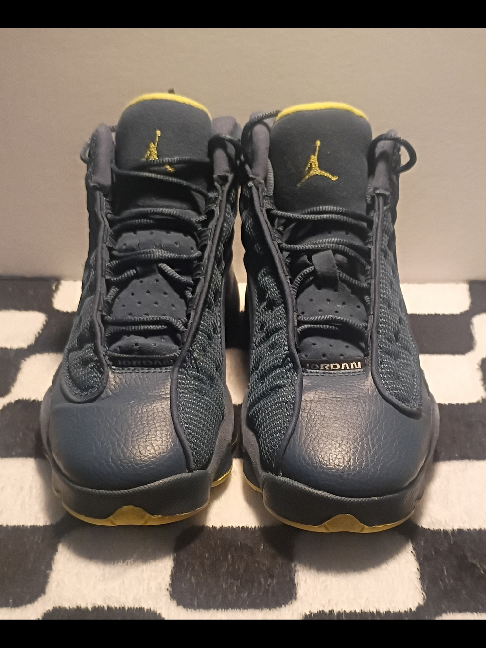 Air Jordan 13 Retro GS Squadron Blue Electric Yellow 414574-405 Size 5Y No Box
